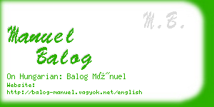 manuel balog business card